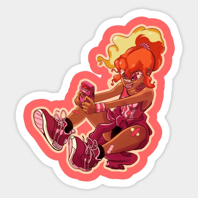 Fox Fan Girl Sticker by LukeValentineArt